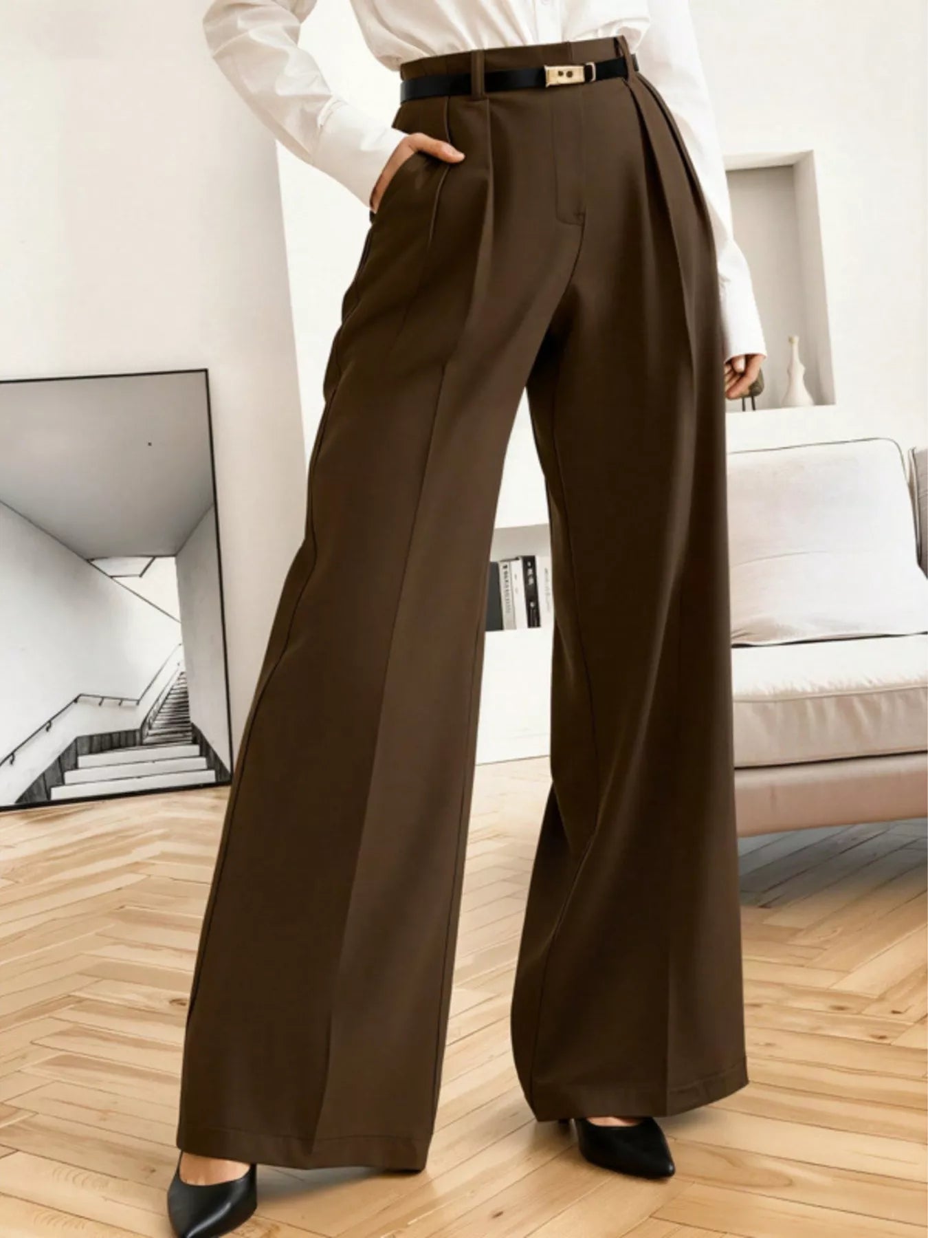 Wide-Leg Pleated Pants | Forever 40