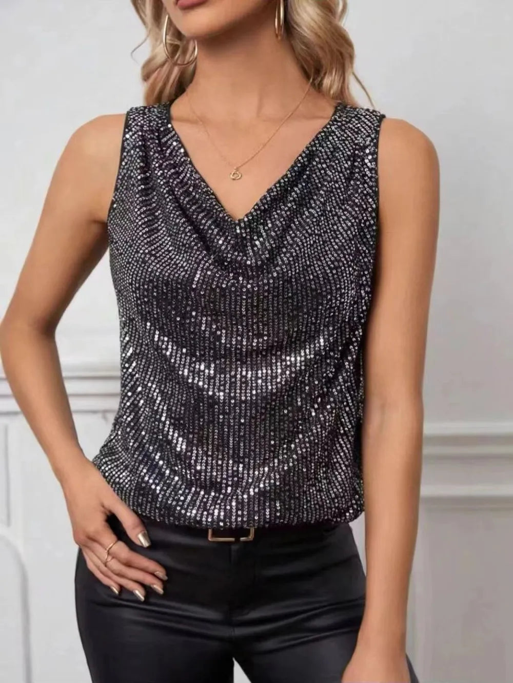 The Daphne Luxe Sequin Tank | Forever 40