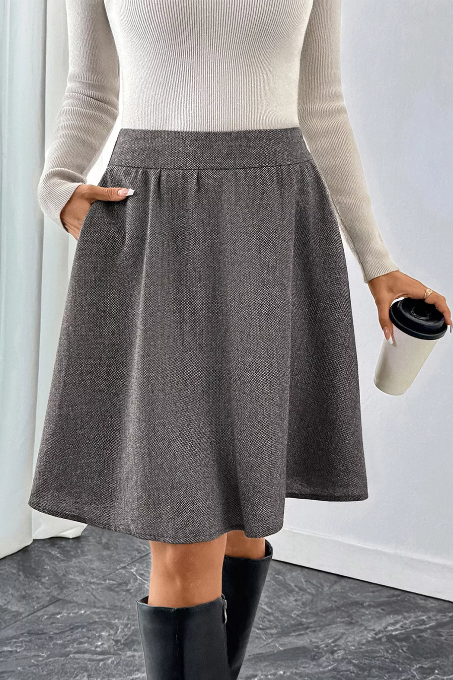 A-Line Textured Skirt | Forever 40
