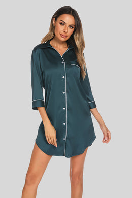 Collared Neck Night Dress | Forever 40