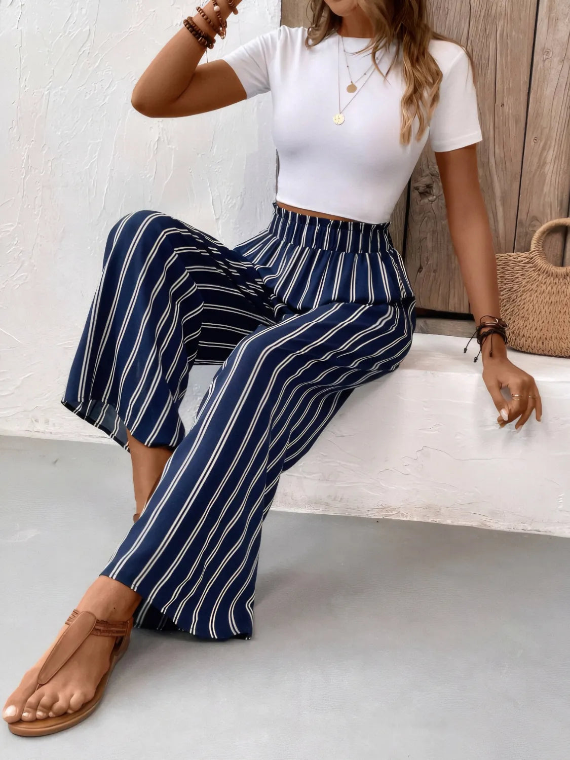 Striped Wide-Leg Pants | Forever 40