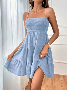 Tiered Smocked Square Neck Dress | Forever 40