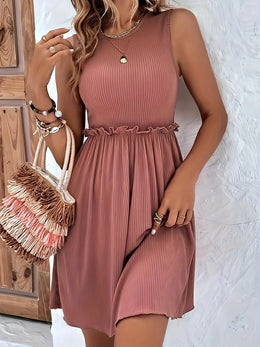 Frill Ribbed Mini Dress | Forever 40