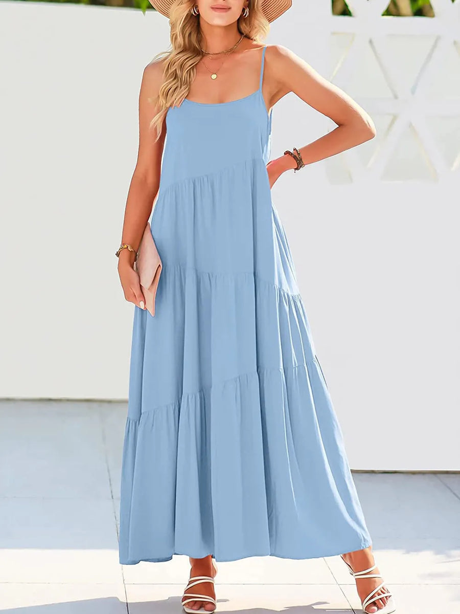 Ruched Tiered Spaghetti Dress | Forever 40