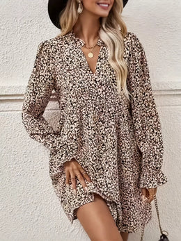 Notched Flounce Sleeve Dress | Forever 40