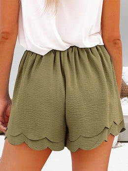 Tied Layered Scalloped Shorts | Forever 40
